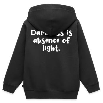 Obscurité - Sweat Premium à capuche zippé enfant bio - noir - Dos - AI Model Kid Male (0cm)