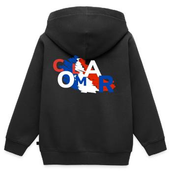 Schöne Geschenkidee für Baby aus Colmar - Kinder Premium Organic Zip Hoodie - Schwarz - Hinten - AI Model Kid Male (0cm)