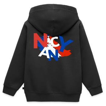 Nancy T-Shirt Souvenir Nancy - Kinder Premium Organic Zip Hoodie - Schwarz - Hinten - AI Model Kid Male (0cm)