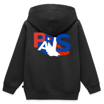 Paris Souvenir Paris Cadeau - Sweat Premium à capuche zippé enfant bio - noir - Dos - AI Model Kid Male (0cm)