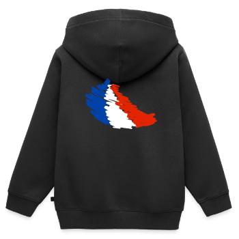 Français voies ferrées - Sweat Premium à capuche zippé enfant bio - noir - Dos - AI Model Kid Male (0cm)