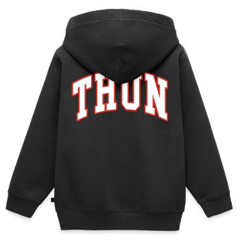 Thon - Sweat Premium à capuche zippé enfant bio - noir - Dos - AI Model Kid Male (0cm)