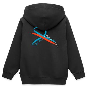 Abstrakte Kunst auf schwarzem T-Shirt - Kinder Premium Organic Zip Hoodie - Schwarz - Hinten - AI Model Kid Male (0cm)