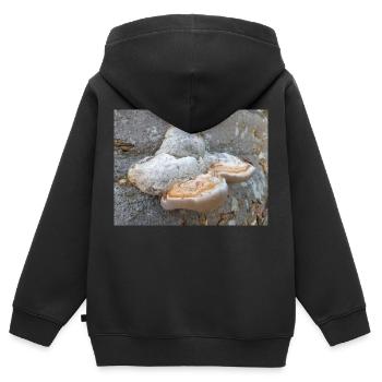 agaric chirurgien aussi champignon amadou Zunderschwamm - Sweat Premium à capuche zippé enfant bio - noir - Dos - AI Model Kid Male (0cm)