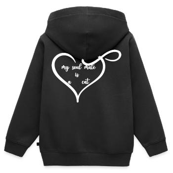 Mein Seelenverwandter ist eine Katze - Kinder Premium Organic Zip Hoodie - Schwarz - Hinten - AI Model Kid Male (0cm)