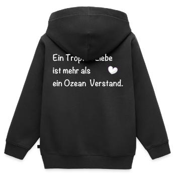 Spruch Liebe Romantisch - Kinder Premium Organic Zip Hoodie - Schwarz - Hinten - AI Model Kid Male (0cm)