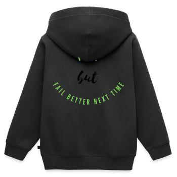 Fail, Fail Better - Kinder Premium Organic Zip Hoodie - Schwarz - Hinten - AI Model Kid Male (0cm)