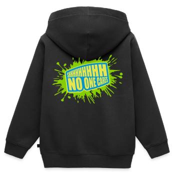 chut personne ne s’en soucie - Sweat Premium à capuche zippé enfant bio - noir - Dos - AI Model Kid Male (0cm)