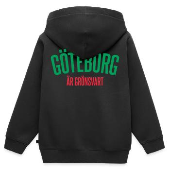 Göteborg est noir verdâtre - Sweat Premium à capuche zippé enfant bio - noir - Dos - AI Model Kid Male (0cm)