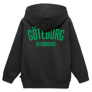Göteborg est noir verdâtre - Sweat Premium à capuche zippé enfant bio - noir - Dos - AI Model Kid Male (0cm)