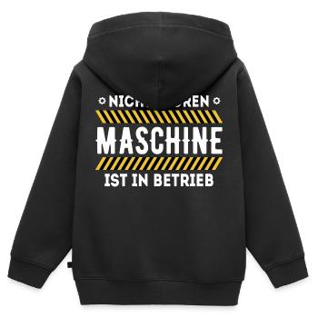 Nicht Stören lustiger Gym Spruch T-shirt - Kinder Premium Organic Zip Hoodie - Schwarz - Hinten - AI Model Kid Male (0cm)