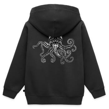 Schrecken der Tiefe - Kinder Premium Organic Zip Hoodie - Schwarz - Hinten - AI Model Kid Male (0cm)