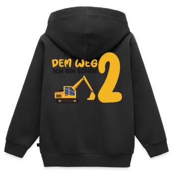 Aus dem Weg ich bin schon 2 - Kinder Premium Organic Zip Hoodie - Schwarz - Hinten - AI Model Kid Male (0cm)