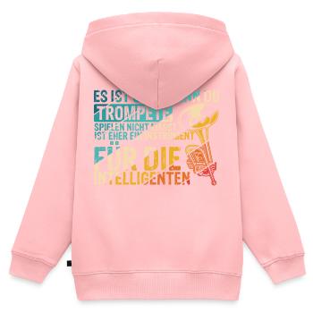 Trompete für Intelligente Spruch Geschenk Trompete - Kinder Premium Organic Zip Hoodie - Rosa - Hinten - AI Model Kid Female (0cm)