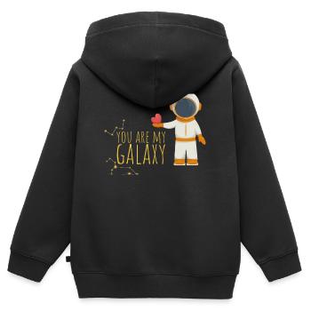 Du bist meine Galaxie - Kinder Premium Organic Zip Hoodie - Schwarz - Hinten - AI Model Kid Male (0cm)