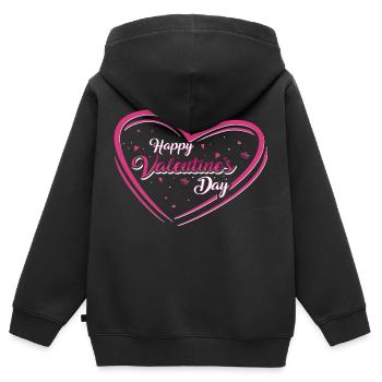 Happy Valentines Day - Kinder Premium Organic Zip Hoodie - Schwarz - Hinten - AI Model Kid Male (0cm)