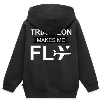 Marathon Triathlon Running joggen Biking Radfahren - Kinder Premium Organic Zip Hoodie - Schwarz - Hinten - AI Model Kid Male (0cm)