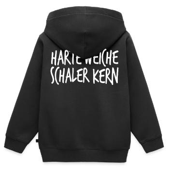 Harte Weiche Schaler Kern - Kinder Premium Organic Zip Hoodie - Schwarz - Hinten - AI Model Kid Male (0cm)