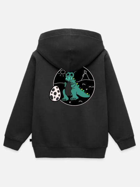 Dinosaurier mit Ei - Kinder Premium Organic Zip Hoodie -