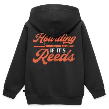 Ce n’est pas thésauriser si c’est des roseaux | Basson - Sweat Premium à capuche zippé enfant bio - noir - Dos - AI Model Kid Male (0cm)
