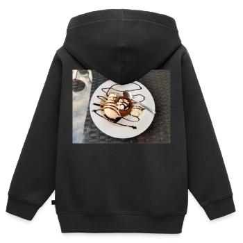 Lava Cake mit Eis Nachtisch Dessert - Kinder Premium Organic Zip Hoodie - Schwarz - Hinten - AI Model Kid Male (0cm)