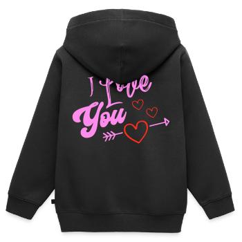 i love you - Kinder Premium Organic Zip Hoodie - Schwarz - Hinten - AI Model Kid Male (0cm)