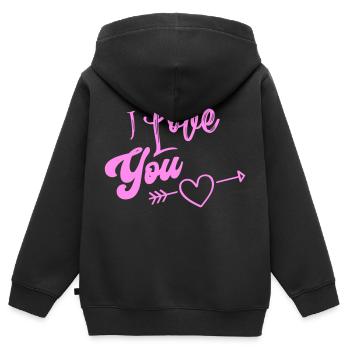 i love you - Kinder Premium Organic Zip Hoodie - Schwarz - Hinten - AI Model Kid Male (0cm)