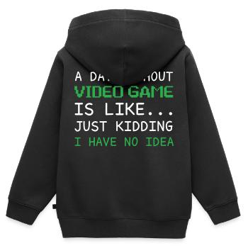 Une journée sans jeux vidéo drôle de joueur vidéo - Sweat Premium à capuche zippé enfant bio - noir - Dos - AI Model Kid Male (0cm)