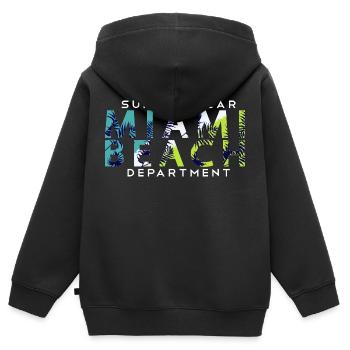 Miami Beach Surfer Wear - Kinder Premium Organic Zip Hoodie - Schwarz - Hinten - AI Model Kid Male (0cm)