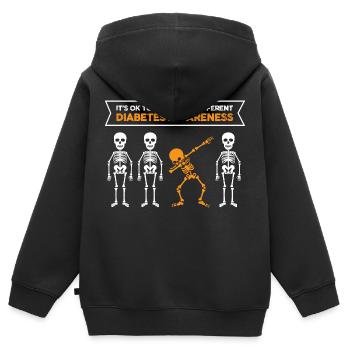 It's Ok To Be A Little Different Diabetes - Kinder Premium Organic Zip Hoodie - Schwarz - Hinten - AI Model Kid Male (0cm)