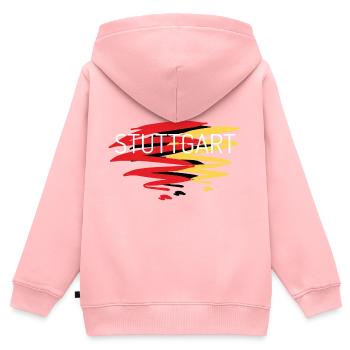 Tablier de cuisine Stuttgart - Sweat Premium à capuche zippé enfant bio - rose - Dos - AI Model Kid Female (0cm)