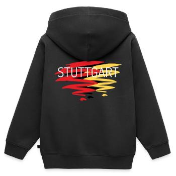Cooking apron Stuttgart - Kids Premium Organic Zip-up Hoodie - black - Back - AI Model Kid Male (0cm)
