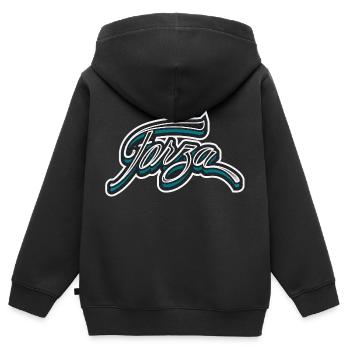 Puissance et force - Sweat Premium à capuche zippé enfant bio - noir - Dos - AI Model Kid Male (0cm)
