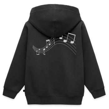 T-shirt Notes de musique - Sweat Premium à capuche zippé enfant bio - noir - Dos - AI Model Kid Male (0cm)