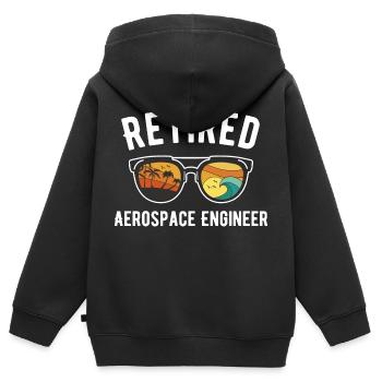 Strandaufenthalt eines pensionierten Ingenieurs - Kinder Premium Organic Zip Hoodie - Schwarz - Hinten - AI Model Kid Male (0cm)