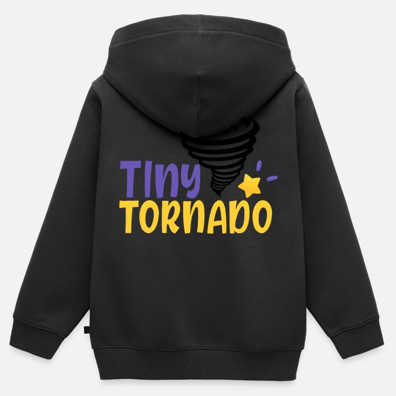 tiny tornado 01 - Kinder Premium Organic Zip Hoodie - Schwarz