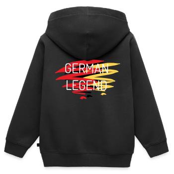 Deutsche Legende - German Legend - Kinder Premium Organic Zip Hoodie - Schwarz - Hinten - AI Model Kid Male (0cm)