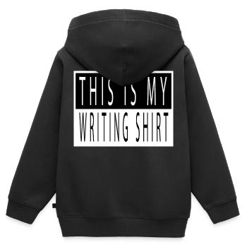 blogger fun present joke bicycle article school - Kinder Premium Organic Zip Hoodie - Schwarz - Hinten - AI Model Kid Male (0cm)
