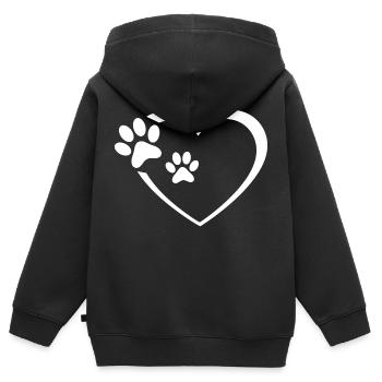 Hund Dog - Kinder Premium Organic Zip Hoodie - Schwarz - Hinten - AI Model Kid Male (0cm)