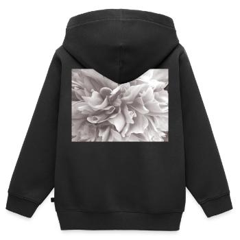 Flower - Kinder Premium Organic Zip Hoodie - Schwarz - Hinten - AI Model Kid Male (0cm)