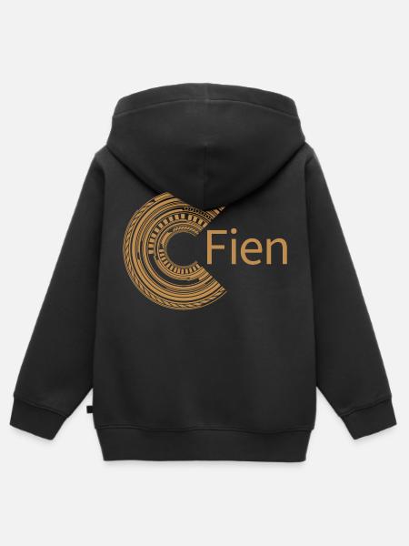Voor Fien - Kinder Premium zip hoodie biologisch - zwart