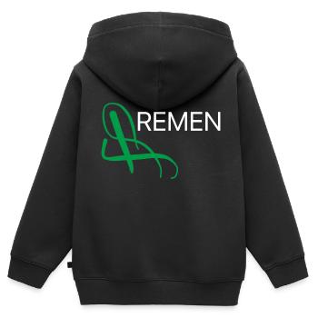 Bremen T-Shirt Souvenir Bremen Sweater - Sweat Premium à capuche zippé enfant bio - noir - Dos - AI Model Kid Male (0cm)