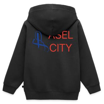 Basel City T-Shirt - Kinder Premium Organic Zip Hoodie - Schwarz - Hinten - AI Model Kid Male (0cm)