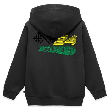 24 stunden flag grün - Kinder Premium Organic Zip Hoodie - Schwarz - Hinten - AI Model Kid Male (0cm)