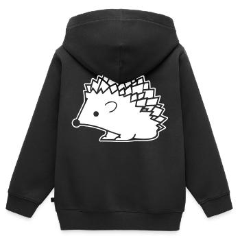 Igel Wald Stachelig Tier - Kinder Premium Organic Zip Hoodie - Schwarz - Hinten - AI Model Kid Male (0cm)