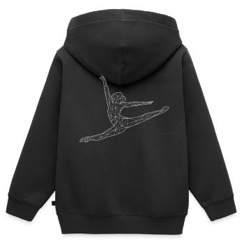 Gymnastics Jumping Splits White - Kids Premium Organic Zip-up Hoodie - black - Back - AI Model Kid Male (0cm)