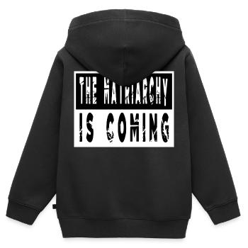 égalité des droits génial amour noir histoire féminine - Sweat Premium à capuche zippé enfant bio - noir - Dos - AI Model Kid Male (0cm)