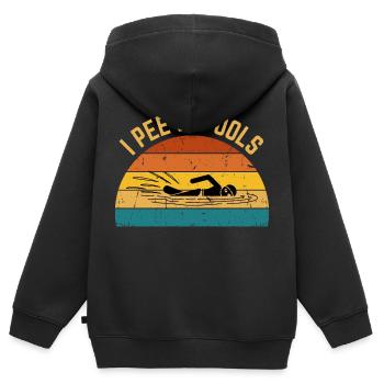 Je fais dans les piscines drôle je fais dans les piscines - Sweat Premium à capuche zippé enfant bio - noir - Dos - AI Model Kid Male (0cm)