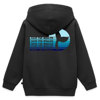 Rettet die Wale - Kinder Premium Organic Zip Hoodie - Schwarz - Hinten - AI Model Kid Male (0cm)