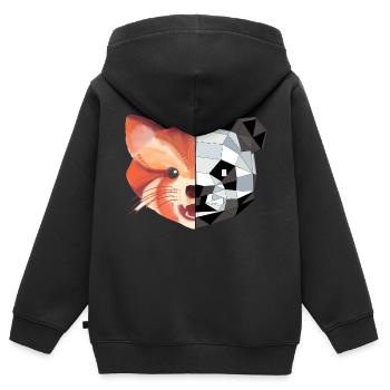 Panda 2 in 1 - Kids Premium Organic Zip-up Hoodie - black - Back - AI Model Kid Male (0cm)